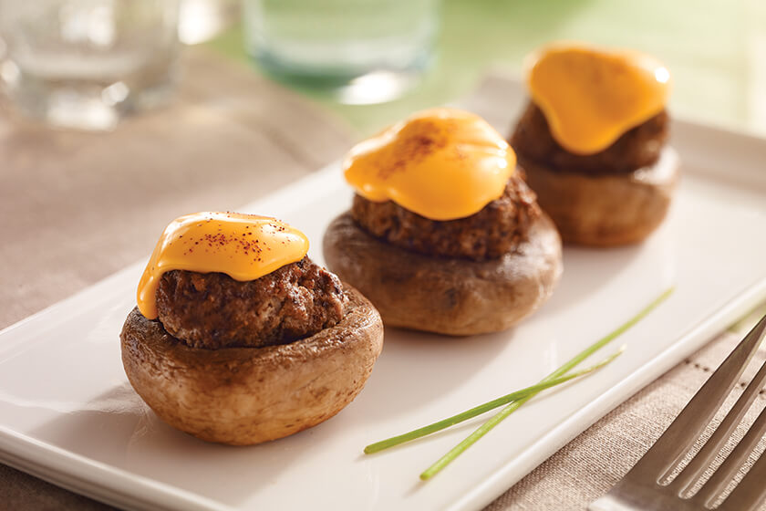 cheeseburger stuffed mushrooms advanced food products
