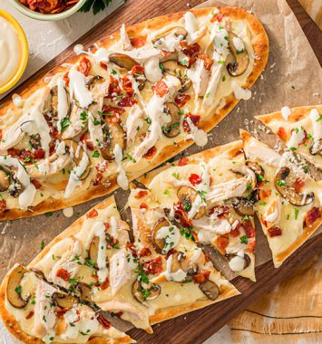chicken alfredo flatbread recipe advanced food products