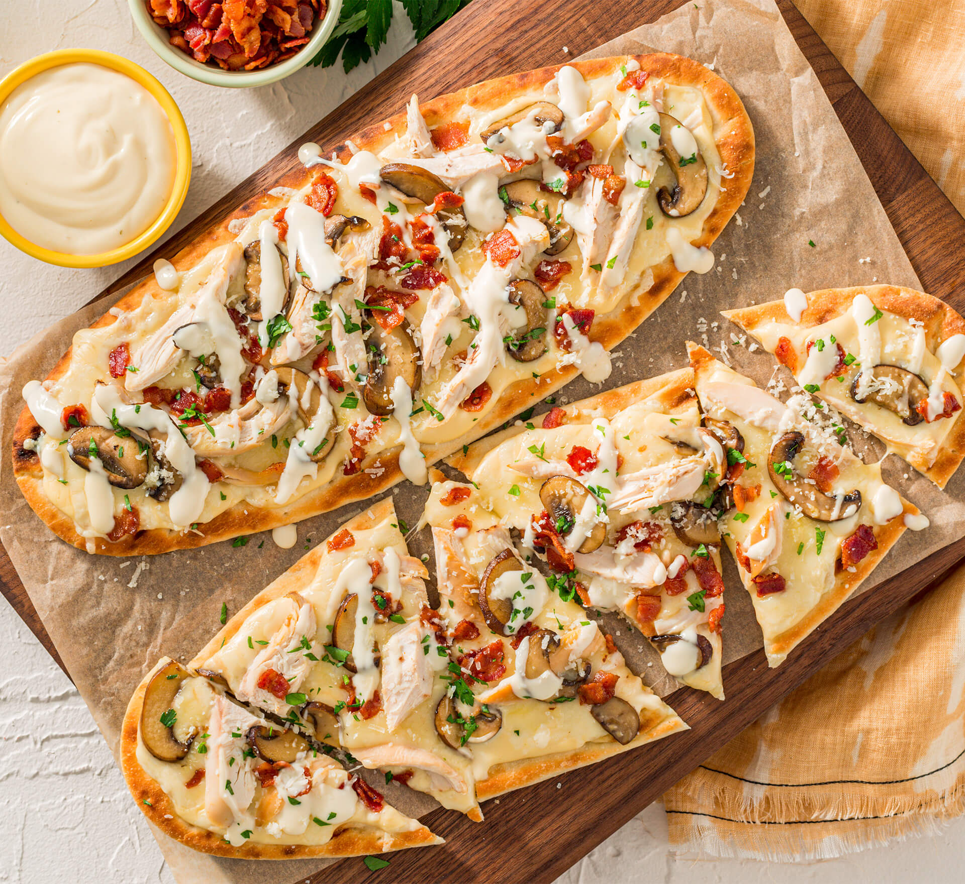 Chicken Alfredo Flatbread