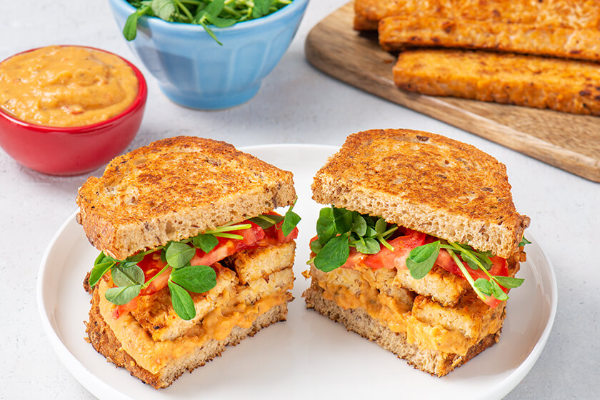 smoky tempeh hummus sandwich recipe advanced food products